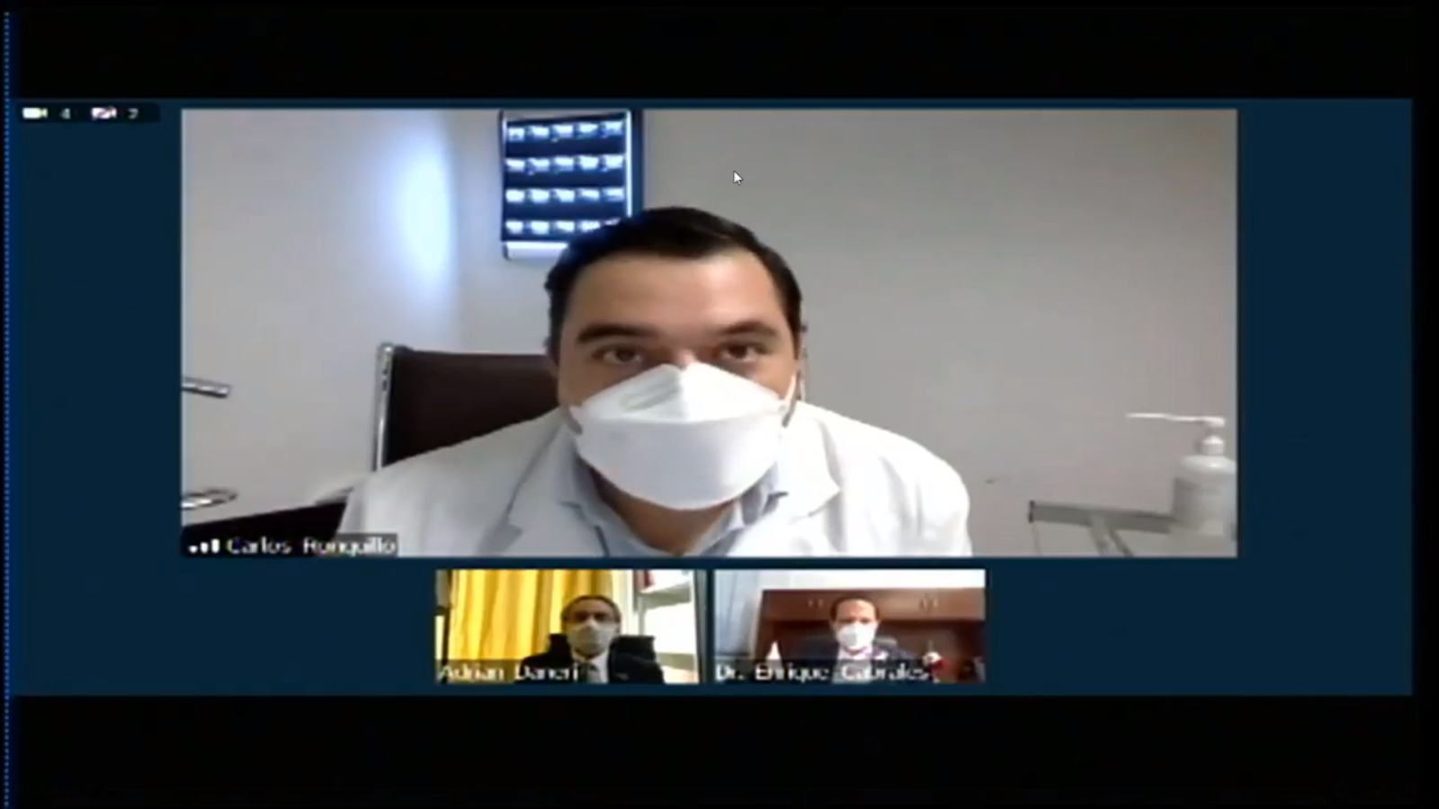 Captura de pantalla del Dr. Carlos A. Ronquillo haciendo uso de la palabra
