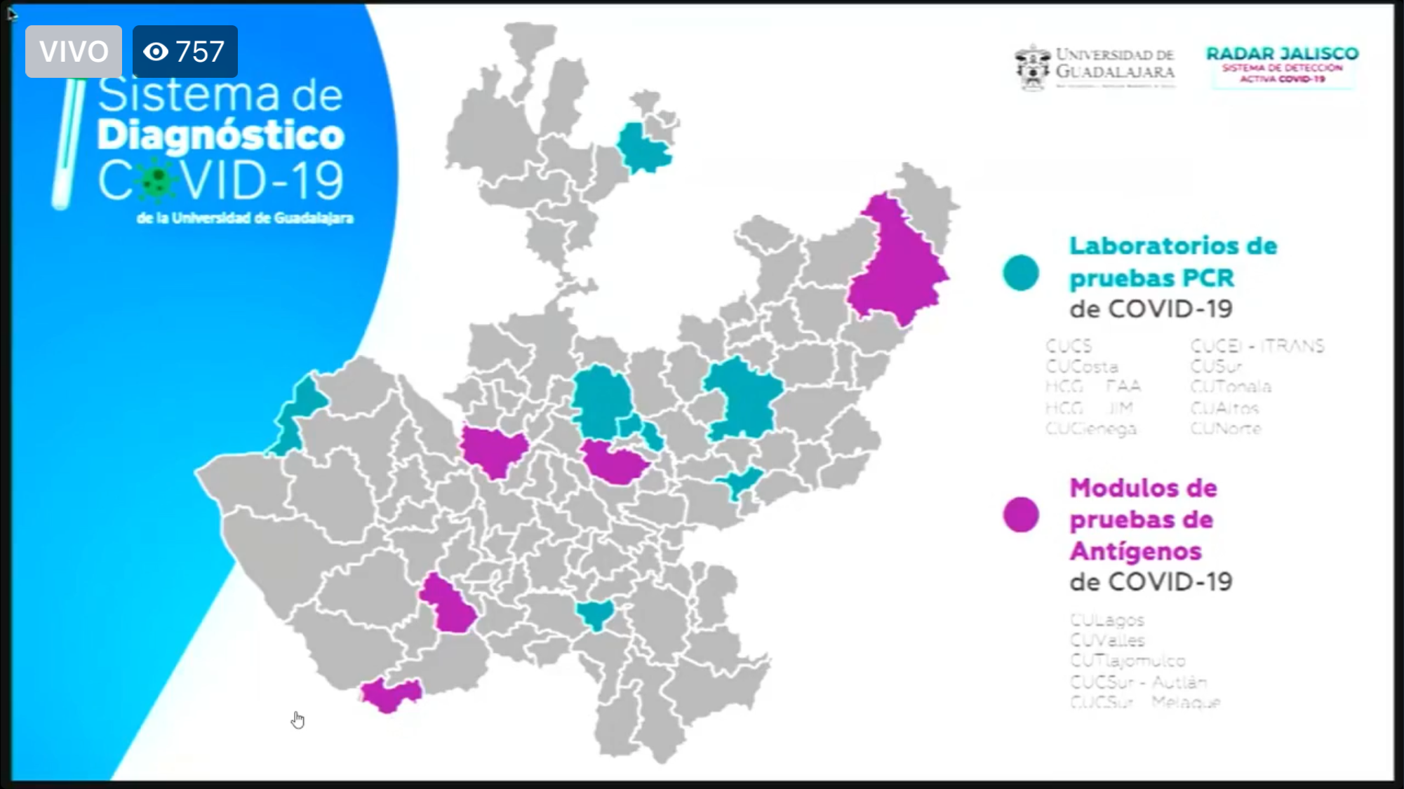 Mapa de Jaliso con ubicación de nuevos módulos