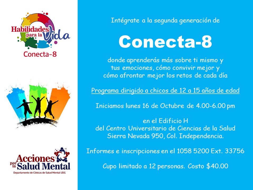 Cartel promocional Conecta-8 para adolescentes