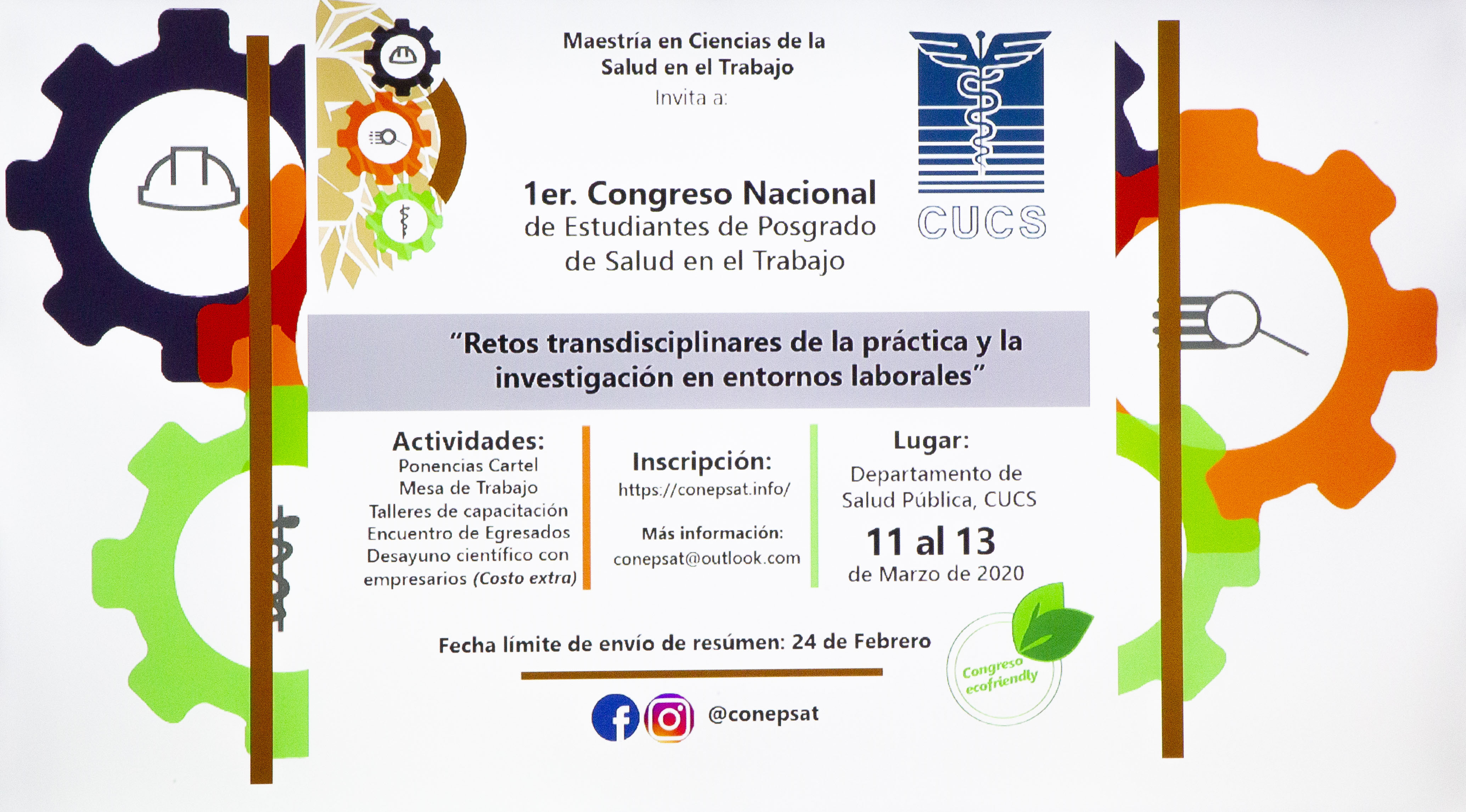 Cartel promocional del 1er Congreso de Estudiantes de Posgrado de Salud en el Trabajo