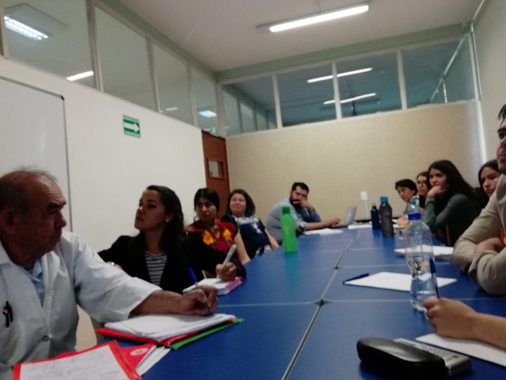 Imagen del grupo de asistentes en torno a una mesa de trabajo durante la impartición del Seminario