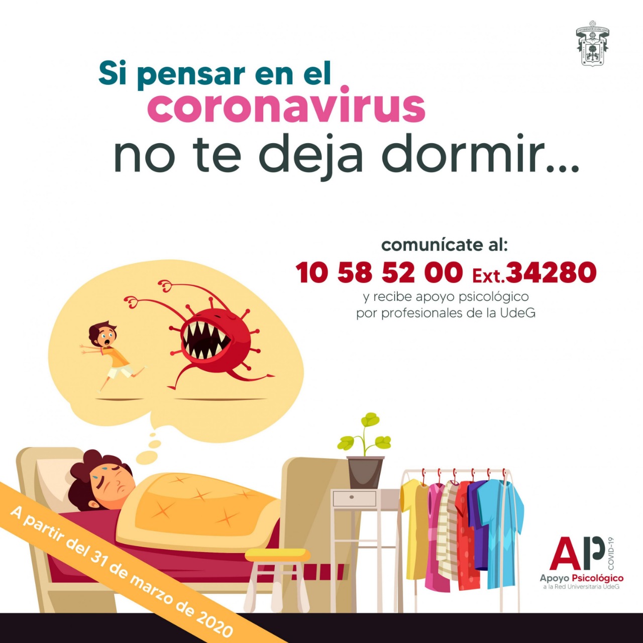 Banner promocional del Servicio de Apoyo Psicológico problemas de sueño