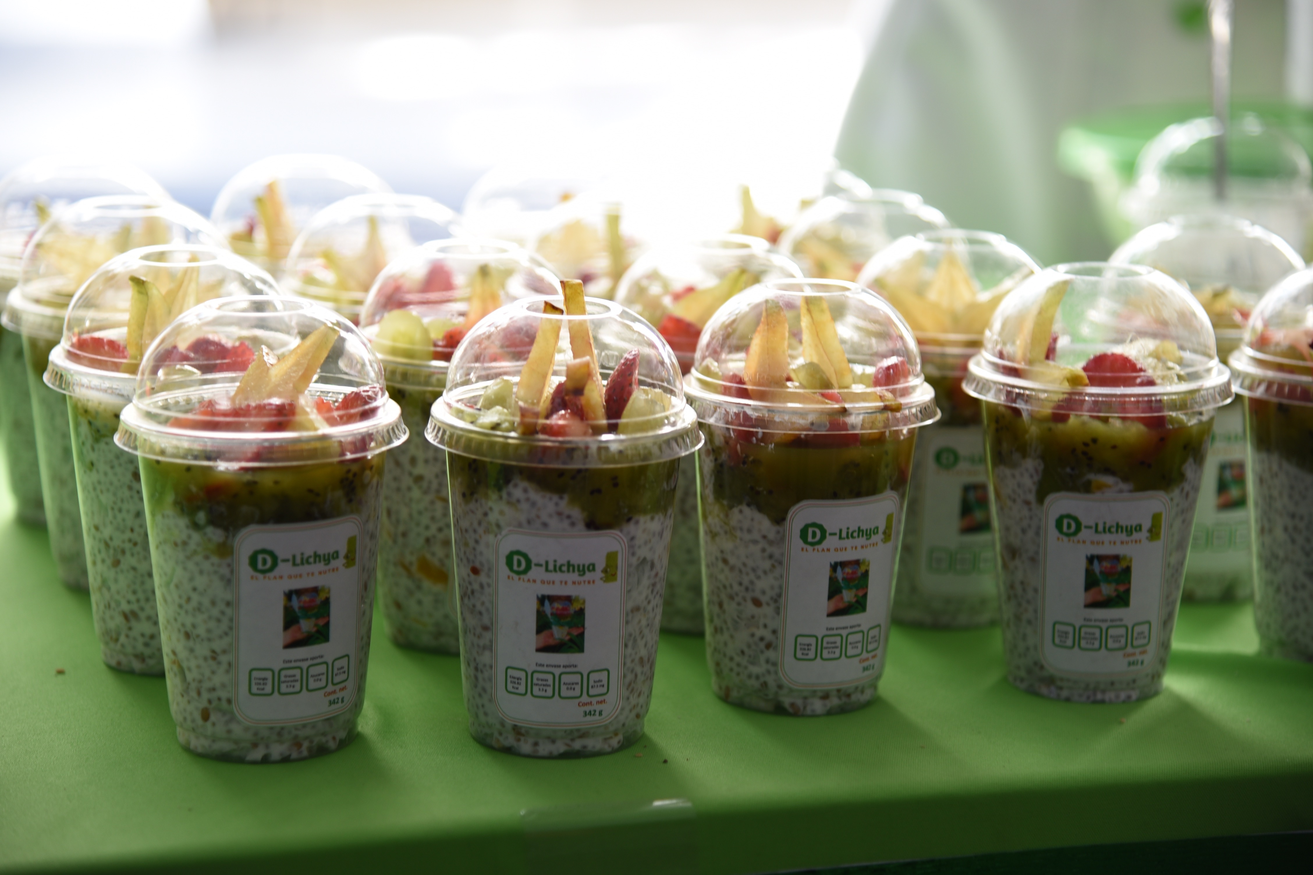 Exhibición de postre sano