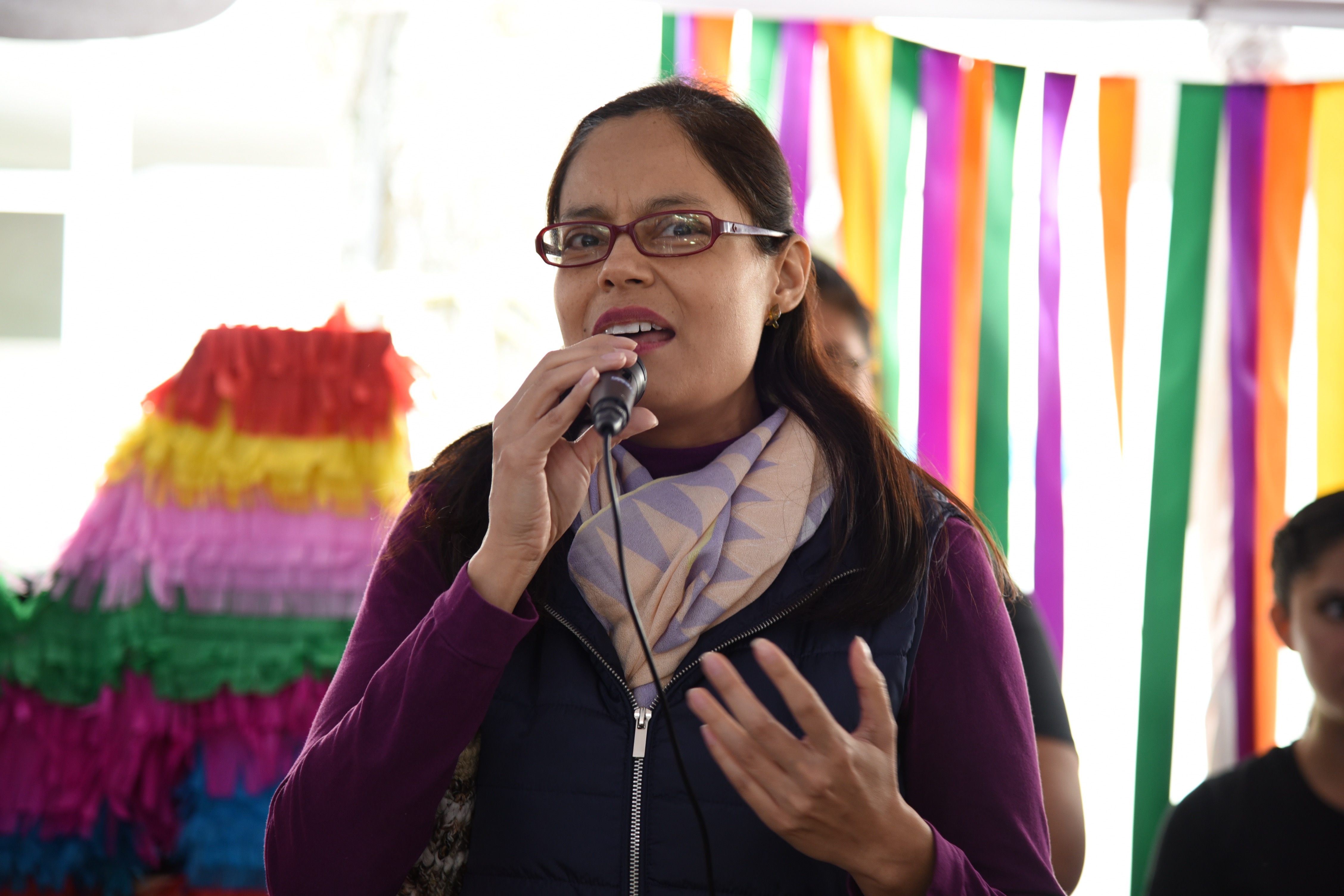 Mtra Martha Altamirano, dando mensaje durante el acto inaugural de la Expo