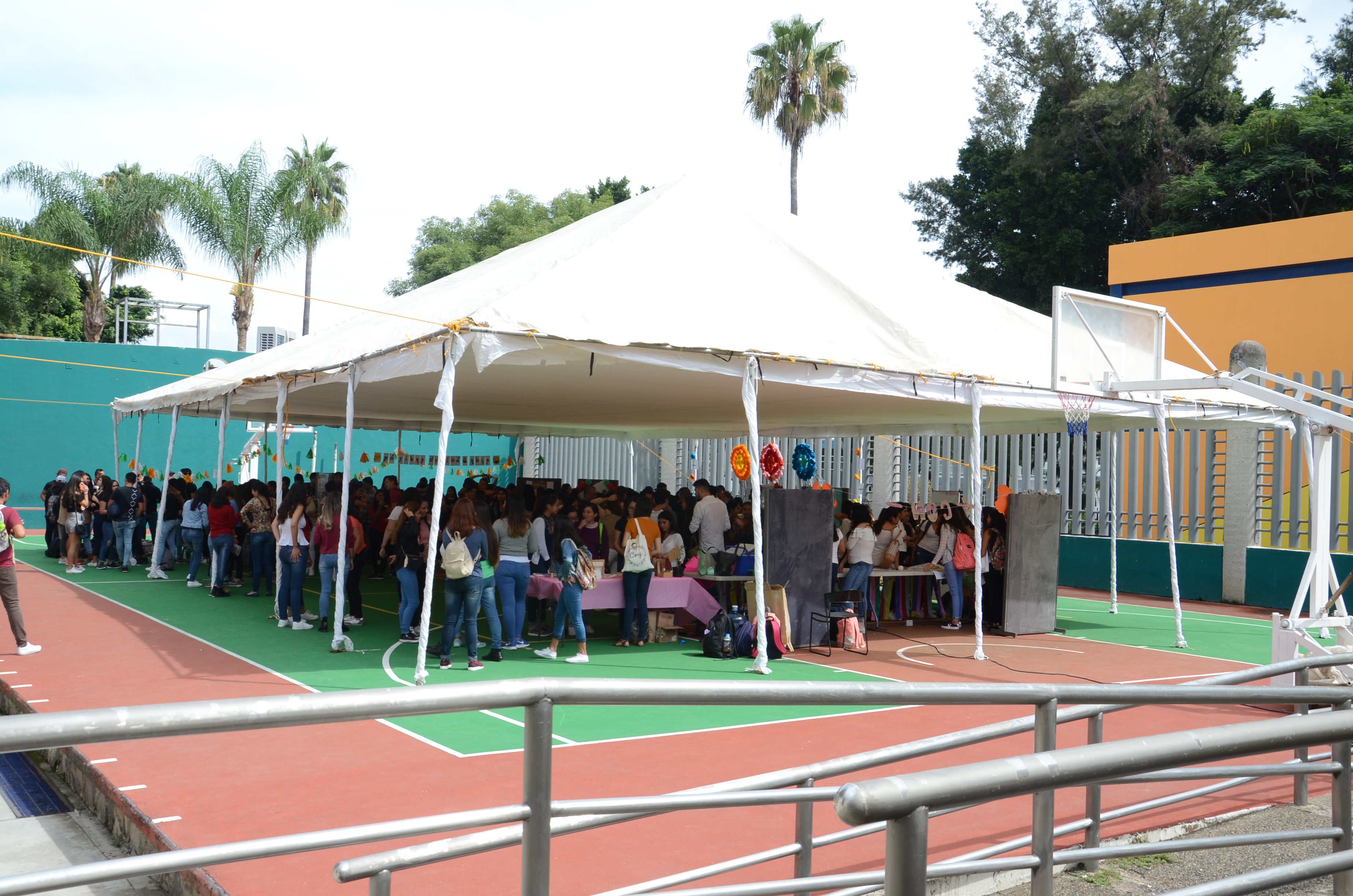 Toldo donde se realizó la exposición