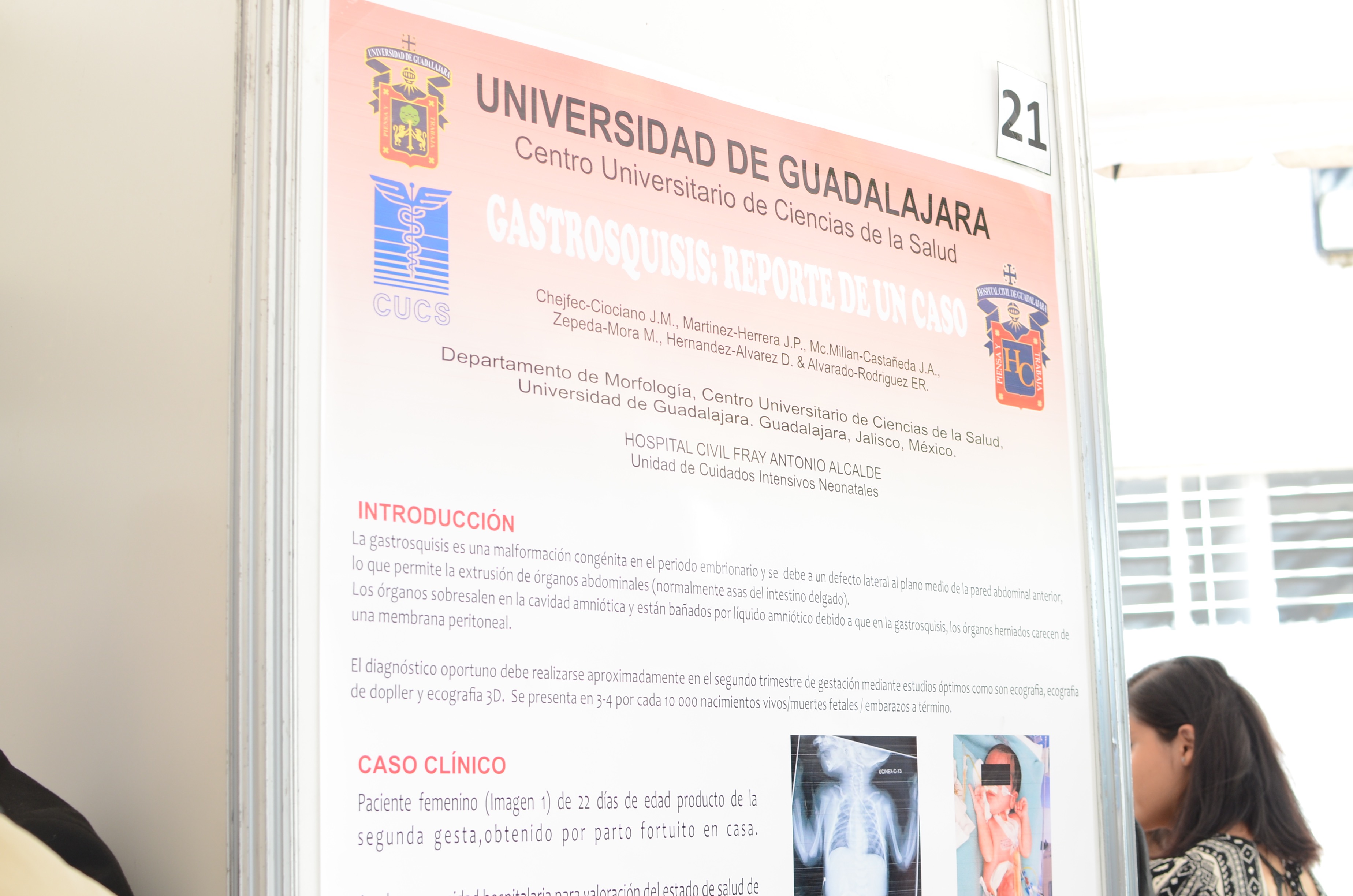 Cartel expuesto en mampara con un trabajo de investigación