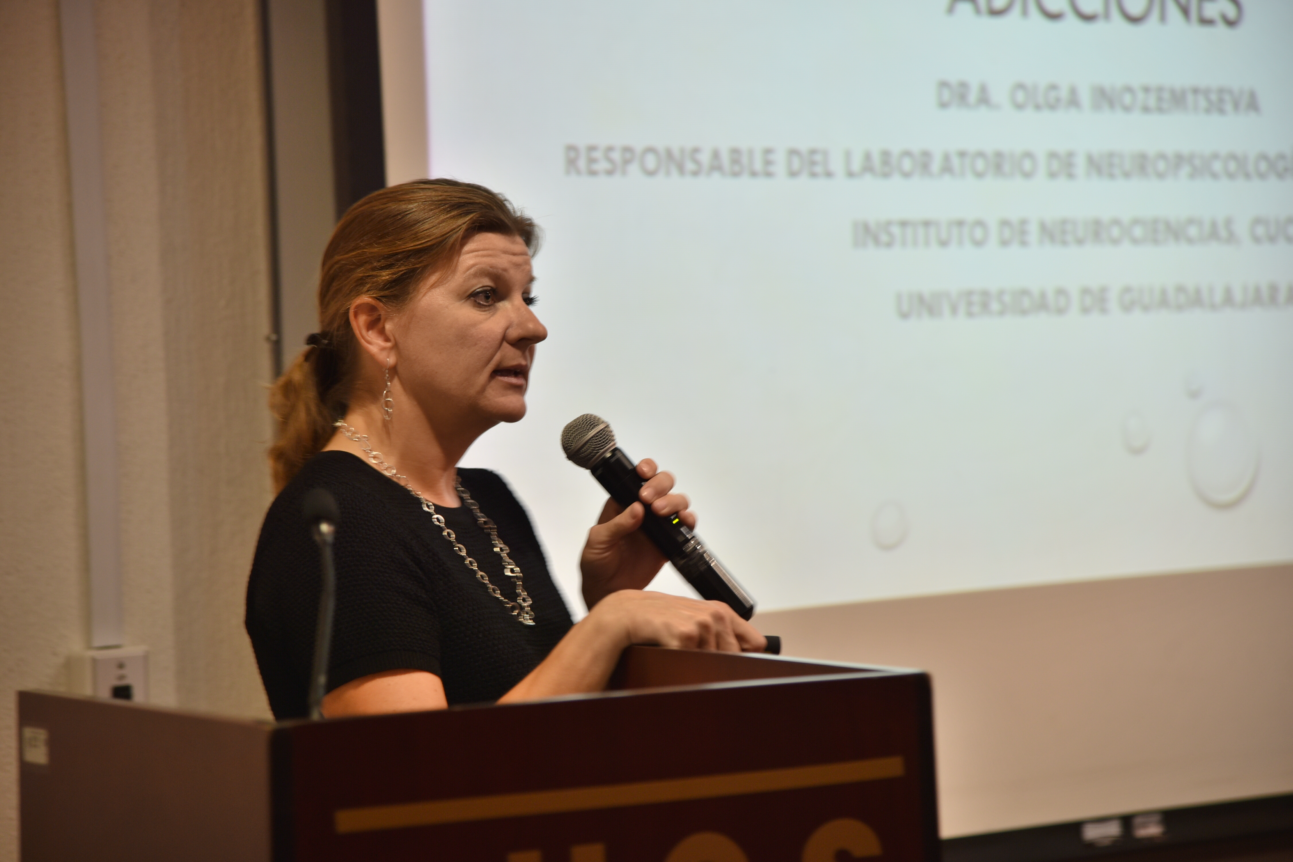 Ponente dando conferencia