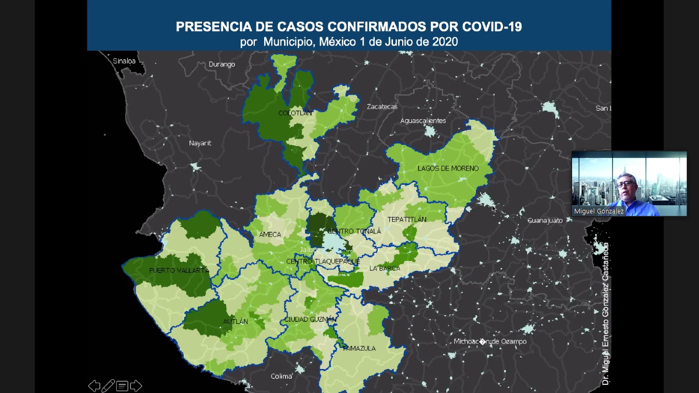 Mapa 2: Presencia de casos confirmados por COVID-19 por Municipio