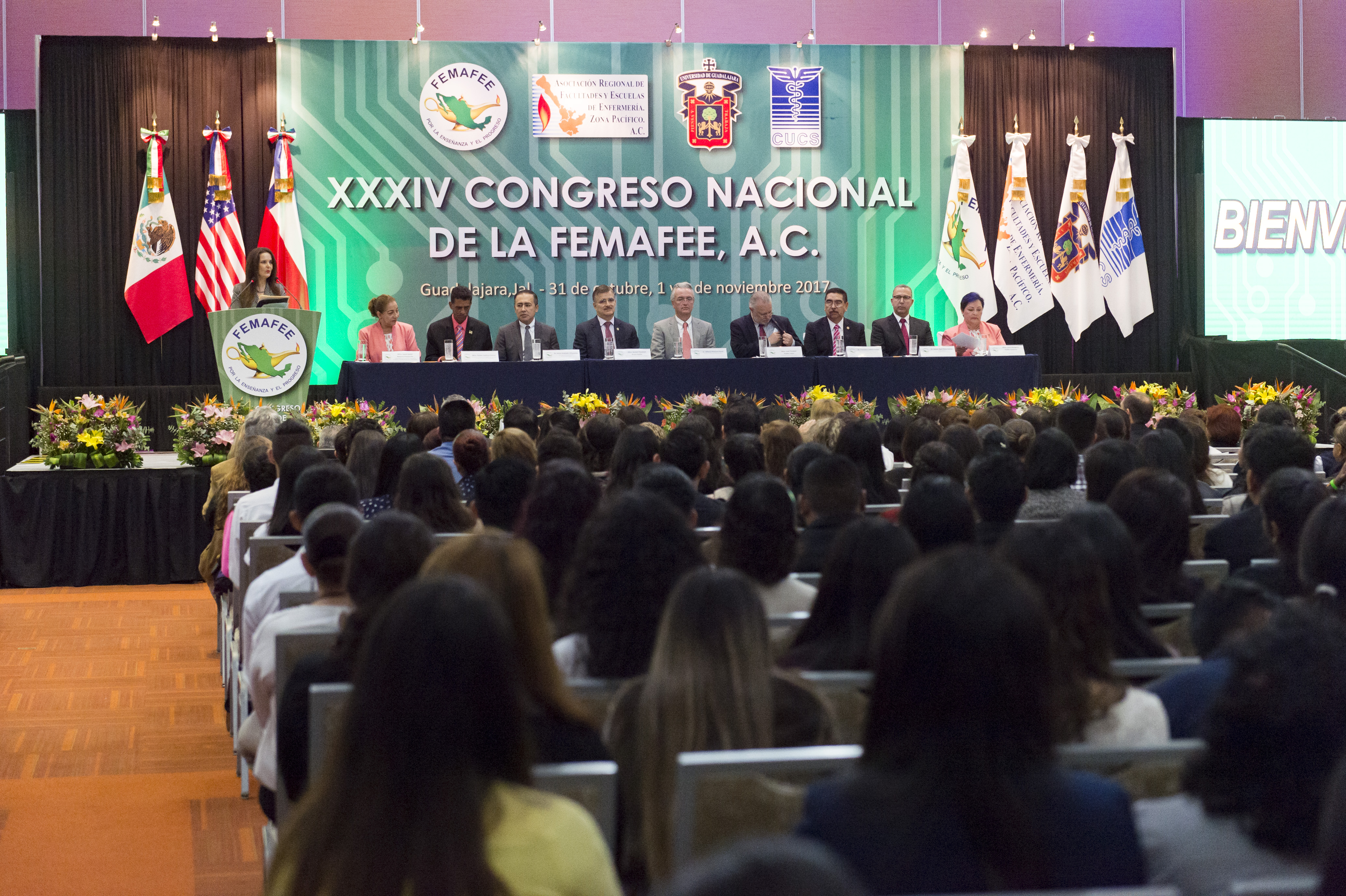 Miembros presídium inauguración del XXXIV Congreso Nacional FEMAFEE