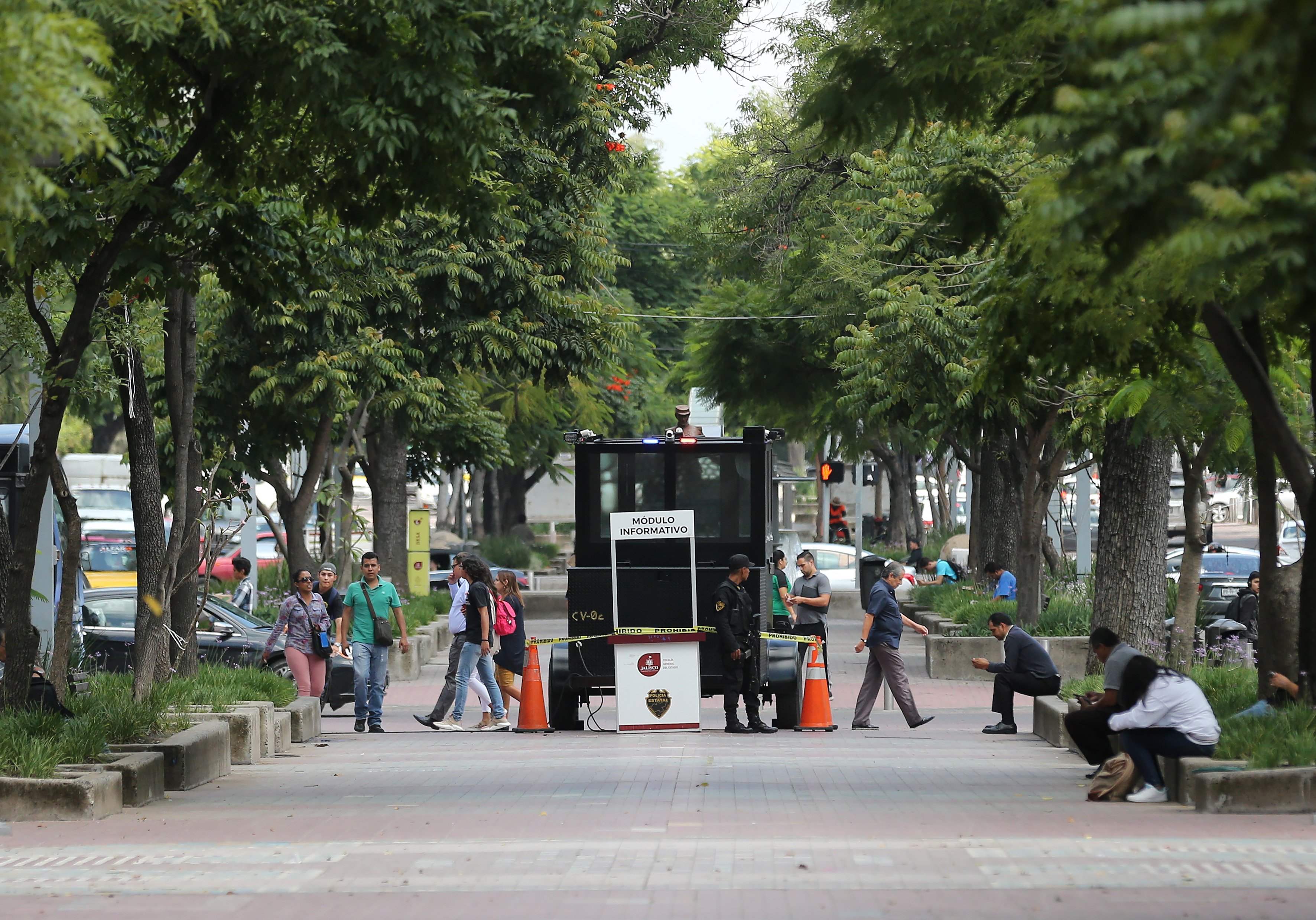 Módulo de policía en un parque
