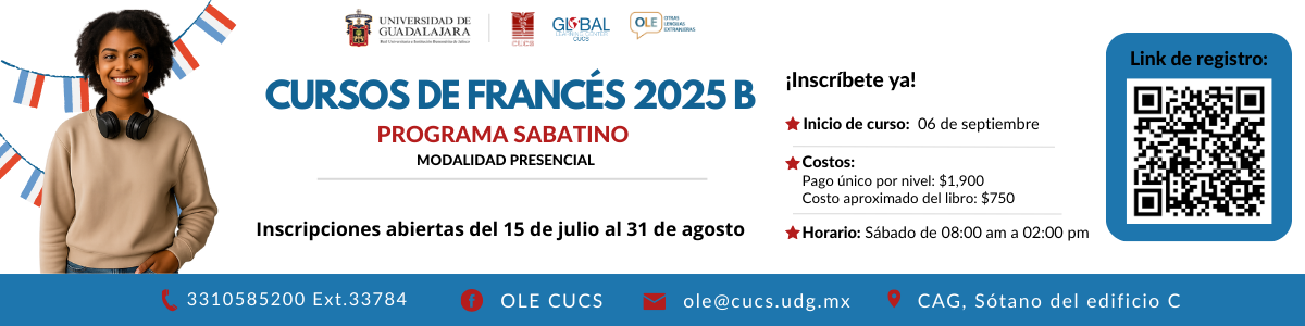 Cursos de francés 2025 B, programa sabatino