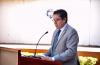Rector CUCS ofreciendo mensaje en el lanzamiento del proyecto
