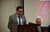 Rector del CUCS ofreciendo palabras en el acto inaugural
