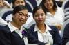 Estudiantes de Enfermería del CUCS posando para la foto sonrientes