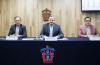 Mesa del Presídium en la rueda de prensa