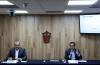 Integrantes del presídium en rueda de prensa